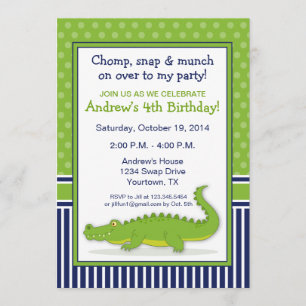 Alligator Party Invitation