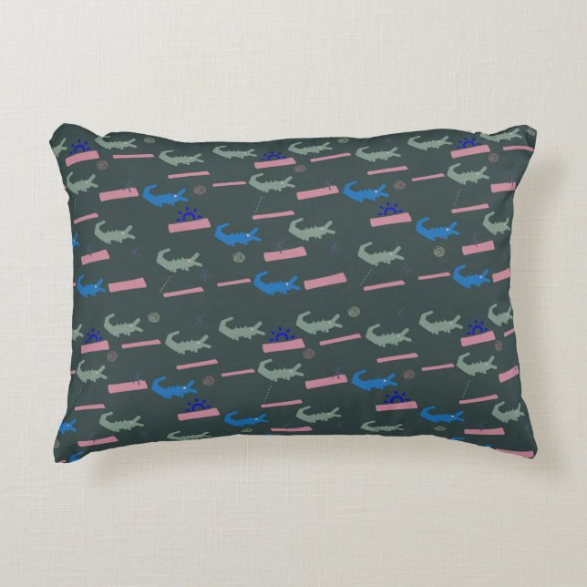 Alligator Pattern Accent Pillow (Front)
