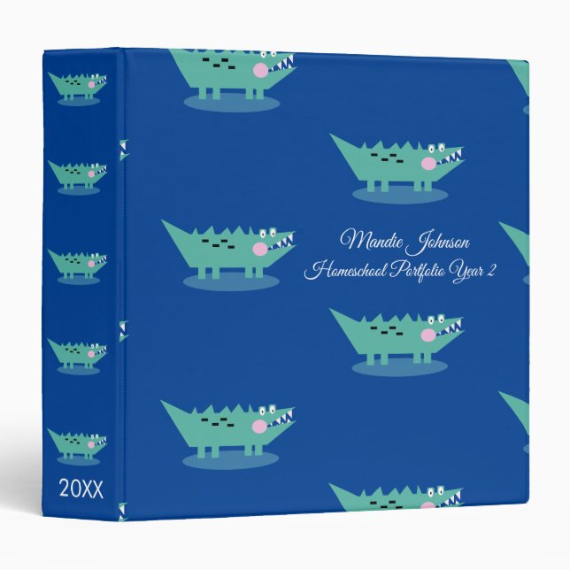 Alligator Planner Homeschool Portfolio Binder (Front/Spine)