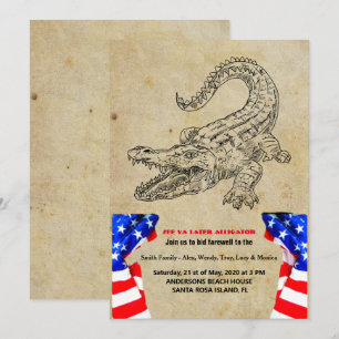 Alligator Plus Tard S'Éloigne Invitation De La Fêt