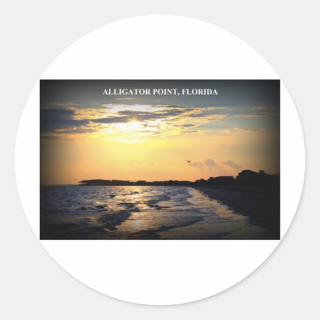ALLIGATOR POINT, FLORIDA CLASSIC ROUND STICKER (Front)