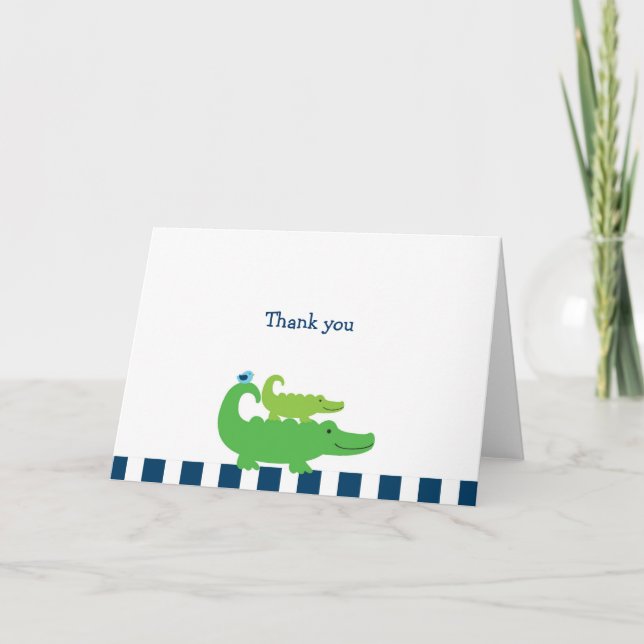 Alligator Preppy moderne Merci Cartes de notes (Devant)