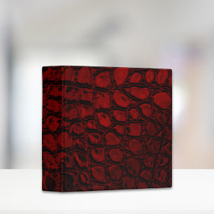 Alligator Red Faux Leather Binder