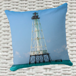 Alligator Reef Lighthouse Islamorada Florida Throw Pillow