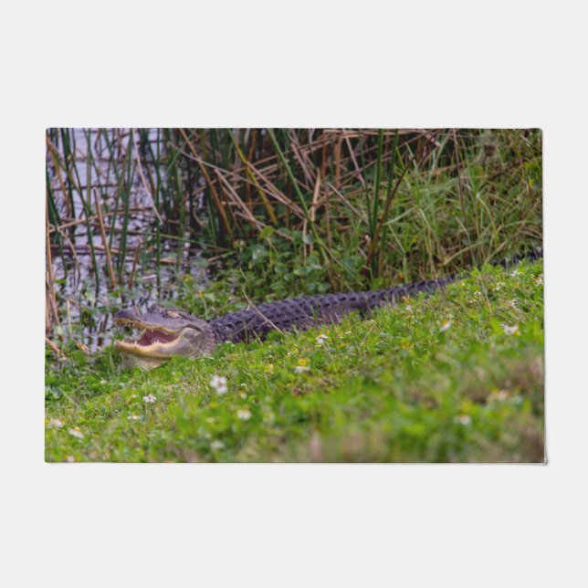 Alligator Relaxing at Viera Wetlands Doormat (Front)