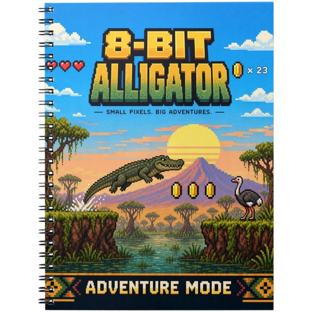 Alligator, Retro 8-Bit Pixel Art Notebook (Creator Uploaded)