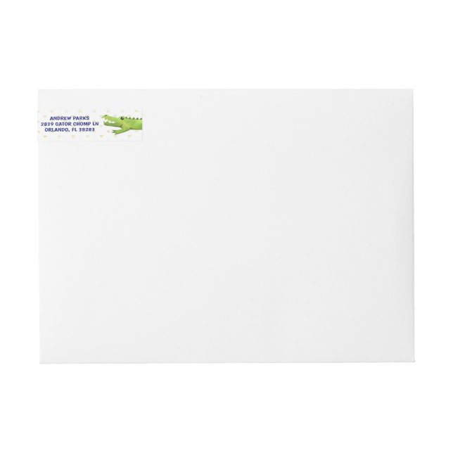 Alligator Return Address Labels | Wrap Around (Front)