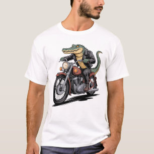 Alligator Riding Motorcycle T-Shirt