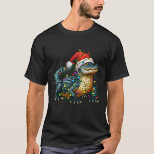 Alligator Santa Christmas Tree Lighting Xmas Funny T-Shirt
