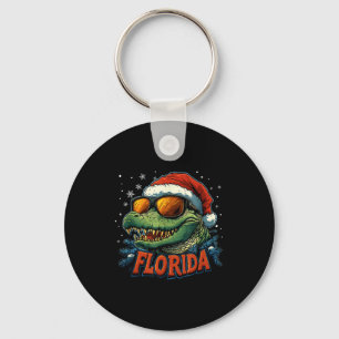 Alligator Santa Funny Florida Holiday Christmas Xm Keychain