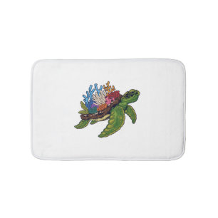 Alligator Snapping Red-Eared Slider Tortoise Bath Mat