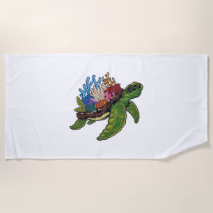 Alligator Snapping Red-Eared Slider Tortoise Beach Towel