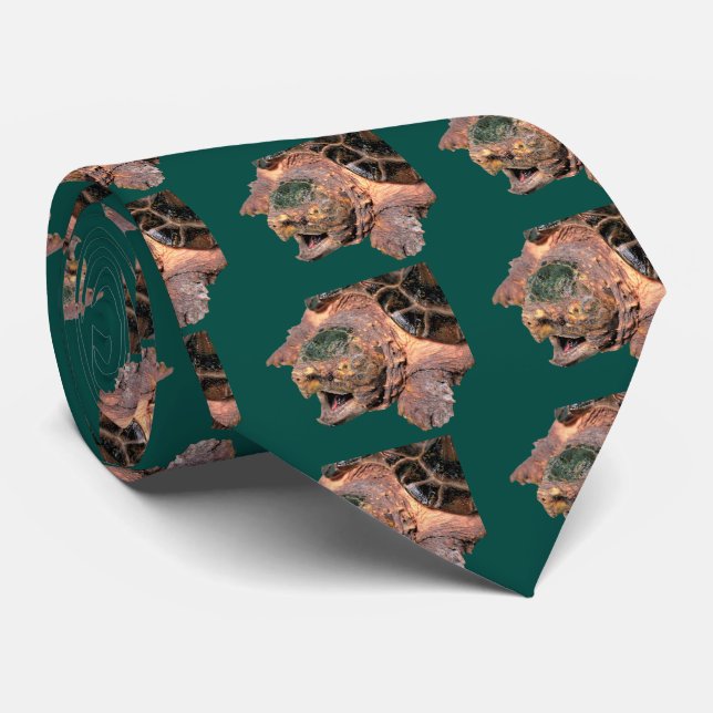 Alligator snapping turtle tie (Rolled)