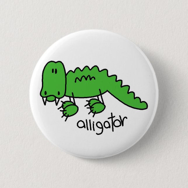 Alligator Stick Figure Button (Front)