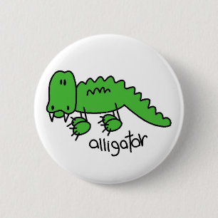 Alligator Stick Figure Button
