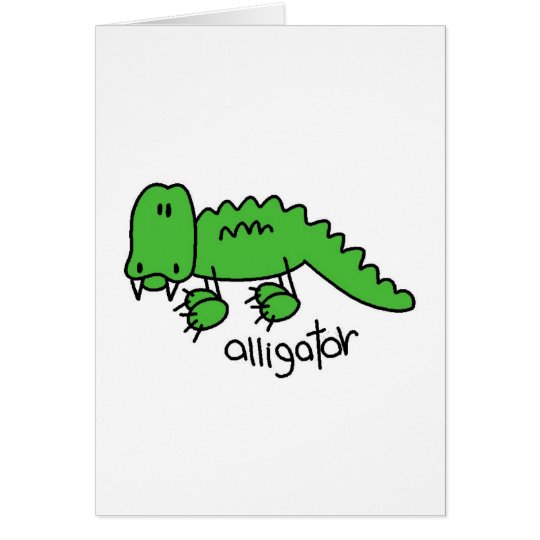 Alligator Stick Figure Card