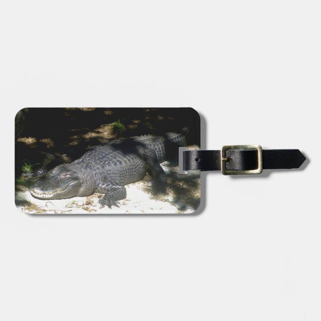 Alligator Sunbathing Luggage Tag (Front Horizontal)