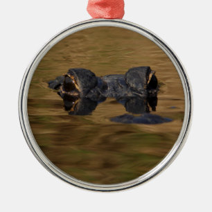 alligator surfacing metal ornament