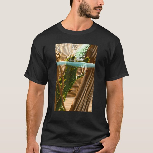 Alligator Swimming In Swamp Florida Reptile Wildli T-Shirt (Front)