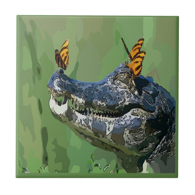 Alligator  Tile, Dutch Look, Personalize Tile (Front)