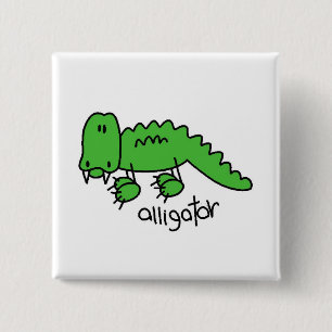 Alligator Tshirts and Gifts 2 Inch Square Button