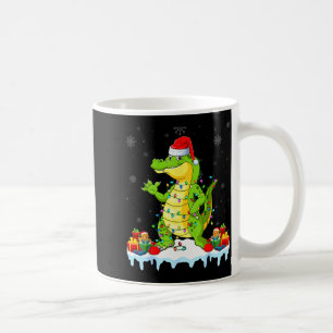 Alligator Wearing Xmas Lights Santa Hat Alligator Coffee Mug