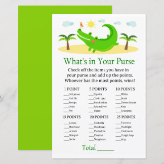 Alligator What's in your purse game baby shower