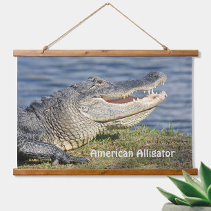 Alligator Wildlife Nature Closeup Photographic Hanging Tapestry