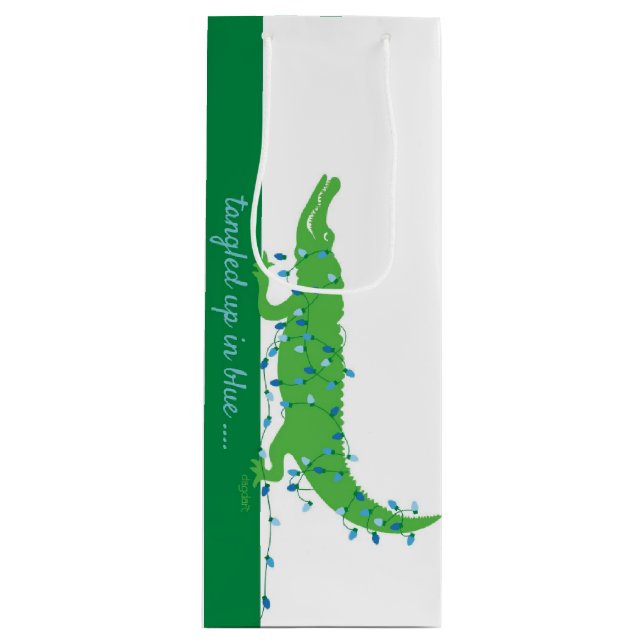 Alligator Wine Bottle Gift Bag (Front)