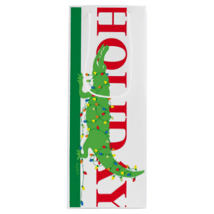 Alligator Wine Bottle Gift Bag