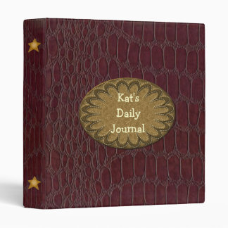 Alligator Wine Leather Print Design Avery Binder