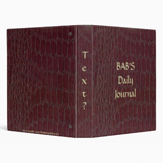 Alligator Wine Leather Print Design Avery Binder