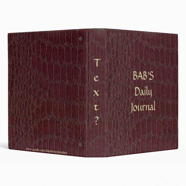 Alligator Wine Leather Print Design Avery Binder (Background)