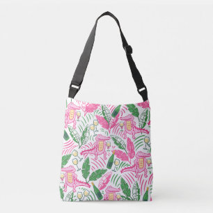 Alligator Wine Pink Green Preppy Crossbody Bag