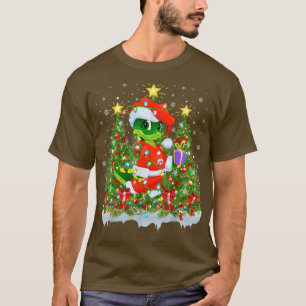 Alligator Xmas Lights Santa Alligator Christmas Tr T-Shirt