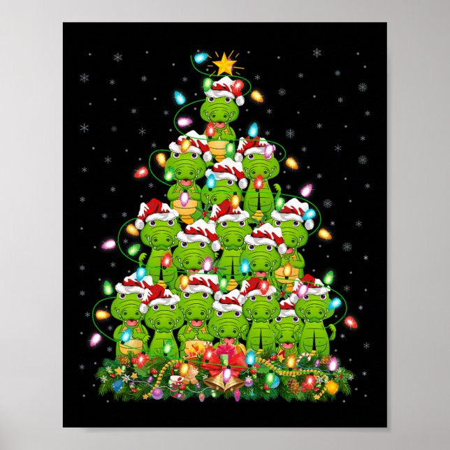 Alligator Xmas Tree Lighting Santa Alligator Chris Poster (Front)