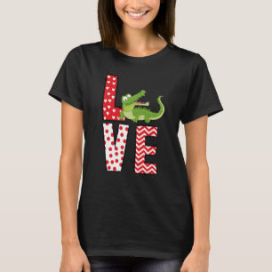 Alligators Valentines Day Love Valentine Cute Hear T-Shirt