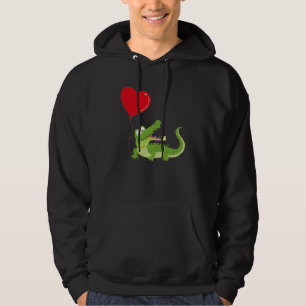 Alligators With Heart Balloon Valentines Day Love  Hoodie