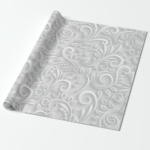 Allin Grey "ELEGANT 3D WINTER" Wrapping Paper
