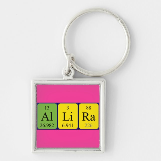 Allira periodic table name keyring (Front)
