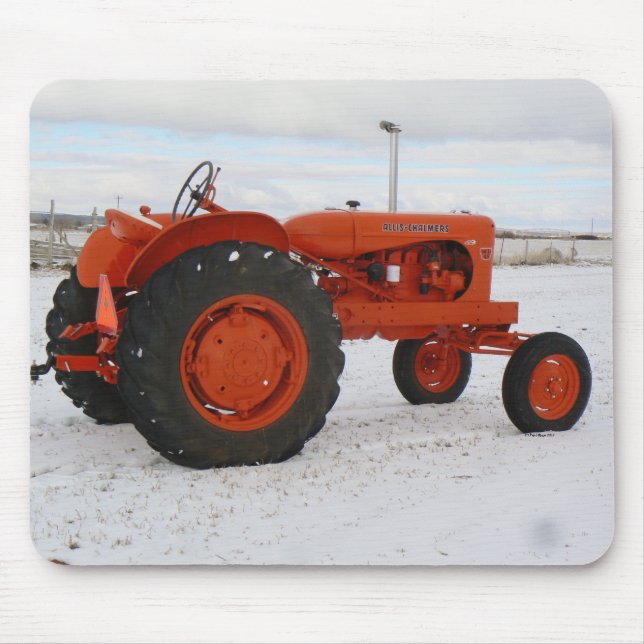 Allis Chalmers Tractor Snow Scene Mouspad Mouse Pad (Front)
