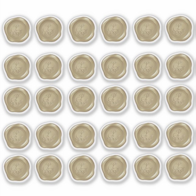 Allison1 Yellow Gold Faux Wax Seals Sticker (Front)