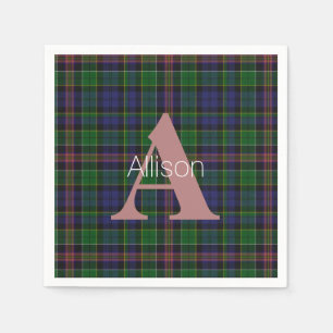 Allison Clan Plaid Monogram Paper Napkins