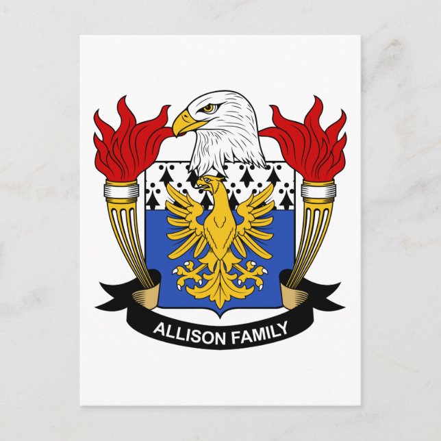 Allison Family Crest Postcard (Front)