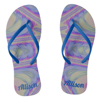 ALLISON~ Multicoloured Pastel Design ~ Original ~  Flip Flops