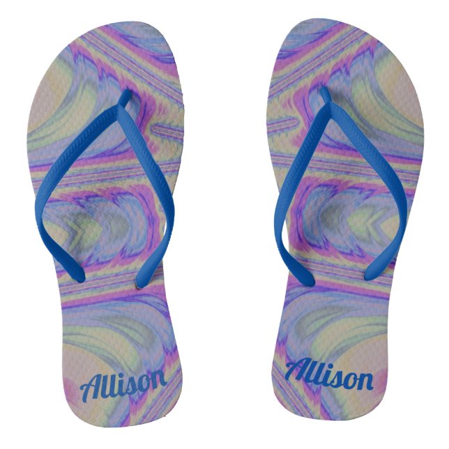 ALLISON~ Multicoloured Pastel Design ~ Original ~  Flip Flops (Footbed)