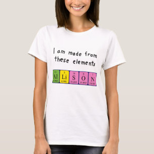 Allison periodic table name shirt