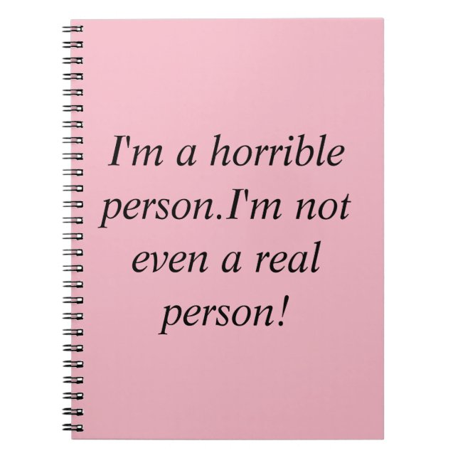 Allison quote from Orphan Black horrible person Notebook (Front)