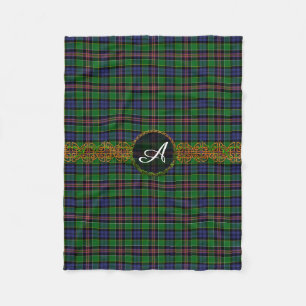 Allison Tartan And Monogram Fleece Blanket