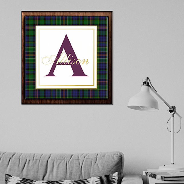 Allison Tartan Plaid Monogram Foil Prints (Creator Uploaded)